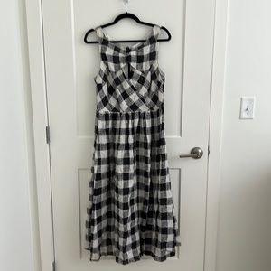 Hope for Flowers by Tracy Reese Black and White Gingham Linen Dress, sz 10